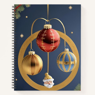 Goldene Weihnachtsdekorationen Notizbuch