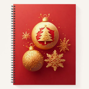 Goldene Weihnachtsdekorationen Notizbuch