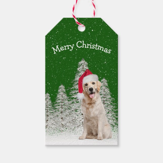 Goldene Weihnachtsfeier im Schneeflocken Geschenkanhänger (Vorderseite)