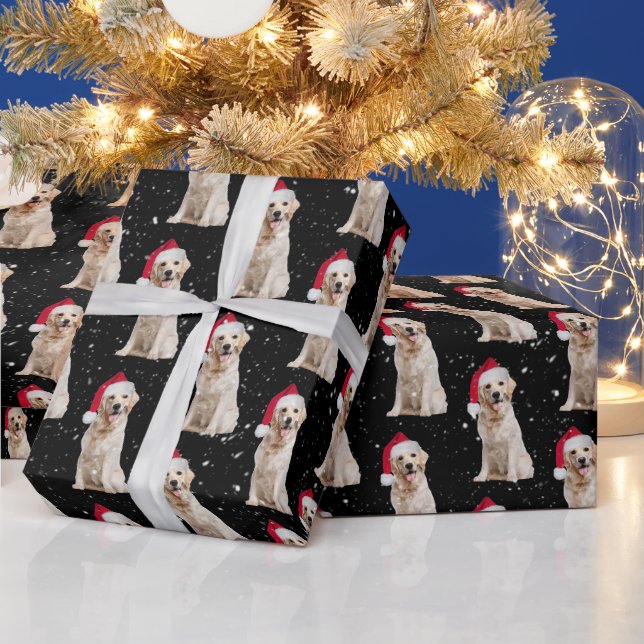 Goldene Weihnachtsfeier im Schneeflocken Geschenkpapier (Feiertage)