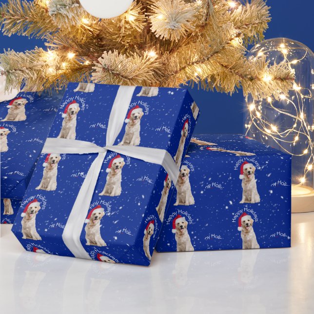 Goldene Weihnachtsfeier im Schneeflocken Geschenkpapier (Feiertage)