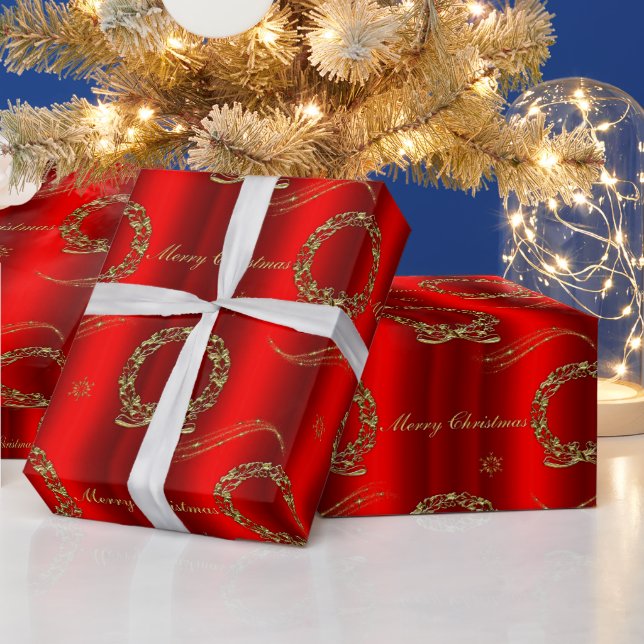 Goldene Weihnachtsfeiern Geschenkpapier (Feiertage)