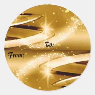 Goldene Weihnachtsgeschenke Runder Aufkleber