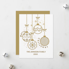 Goldene Weihnachtsgeschosse Feiertagskarte