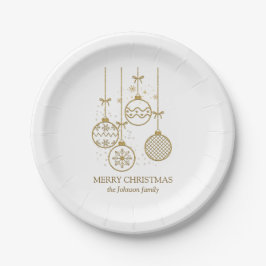 Goldene Weihnachtsgeschosse Pappteller