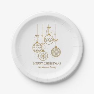 Goldene Weihnachtsgeschosse Pappteller