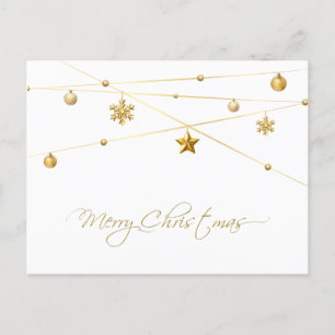 Goldene Weihnachtskalligrafie Feiertagspostkarte