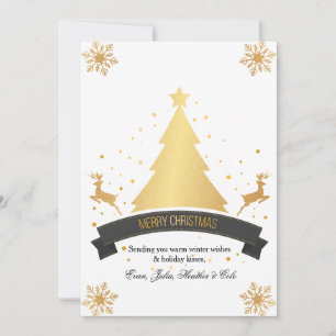 Goldene Weihnachtskarte Feiertagskarte
