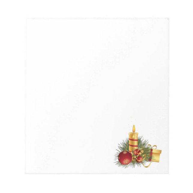 Goldene Weihnachtskerze Notizblock (Vorderseite)