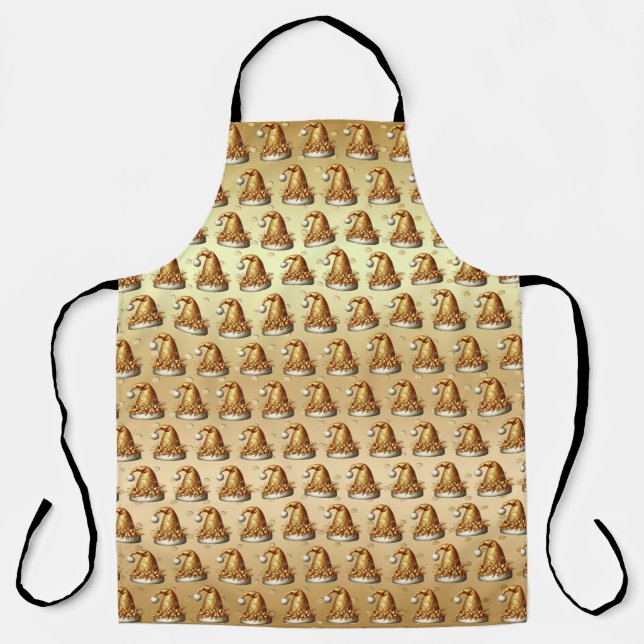 Goldene Weihnachtsmannmütze Schürze (Vorderseite)