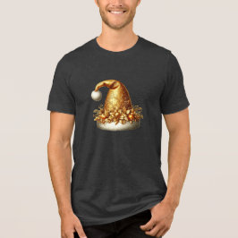 Goldene Weihnachtsmannmütze T - Shirt