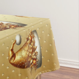 Goldene Weihnachtsmannmütze Tischdecke