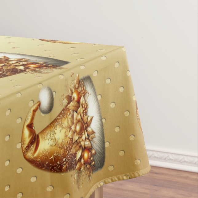 Goldene Weihnachtsmannmütze Tischdecke (Beispiel)