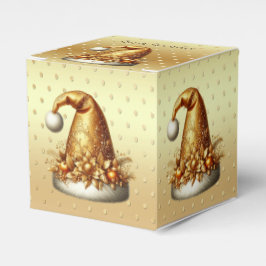 Goldene Weihnachtsmannmütze Weihnachtsfeiertage Ge Geschenkschachtel