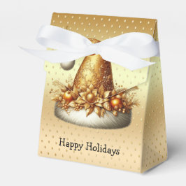 Goldene Weihnachtsmannmütze Weihnachtsfeiertage Ge Geschenkschachtel