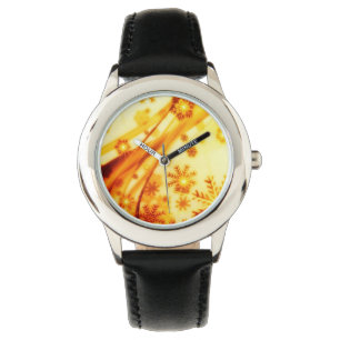 Goldene Weihnachtsschneeflocken Armbanduhr