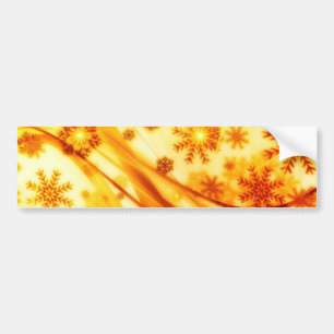 Goldene Weihnachtsschneeflocken Autoaufkleber