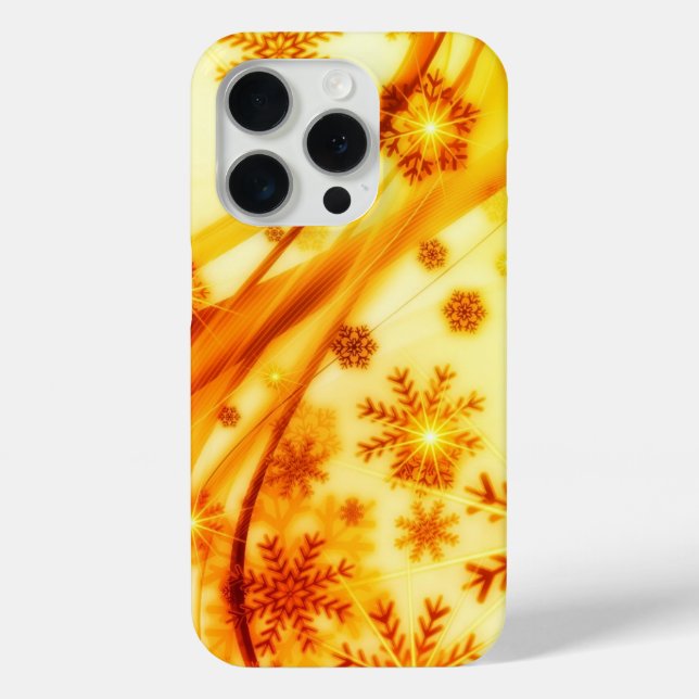 Goldene Weihnachtsschneeflocken Case-Mate iPhone Hülle (Rückseite)