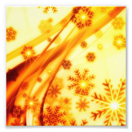 Goldene Weihnachtsschneeflocken Fotodruck