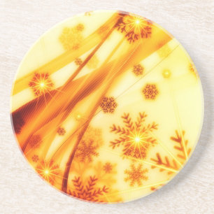 Goldene Weihnachtsschneeflocken Getränkeuntersetzer