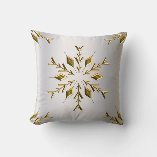 Goldene Weihnachtsstars Kissen (Vorderseite)