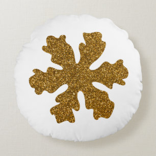 Goldene Weihnachtsstern Rundes Kissen