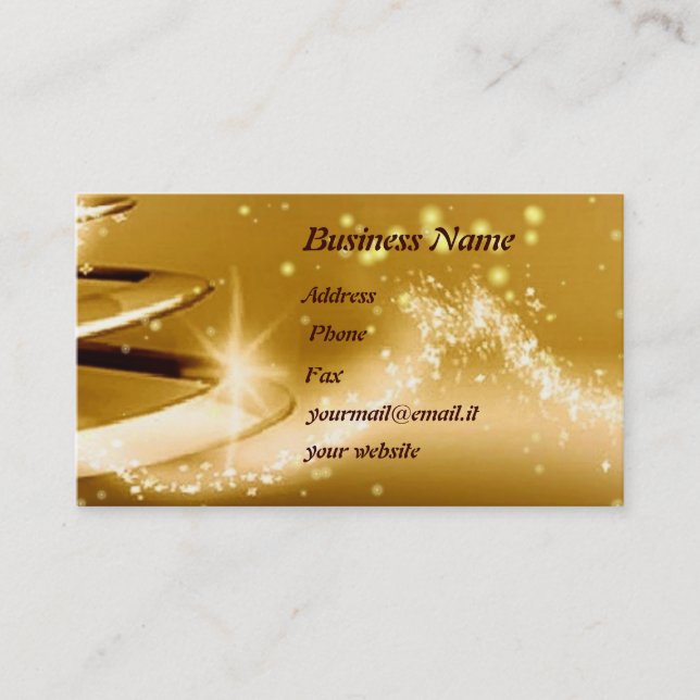 Goldene WeihnachtsVisitenkarte Visitenkarte (Vorderseite)