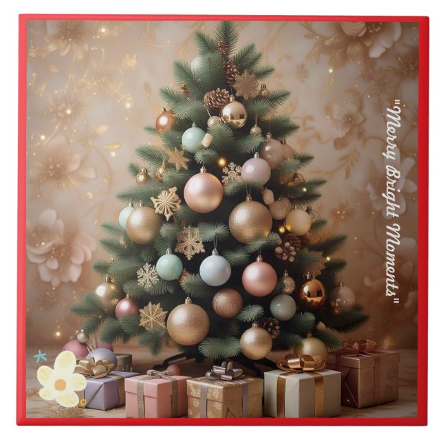 "Goldene Weihnachtswünsche" Fliese (Vorderseite)