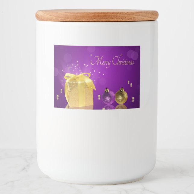 Goldene Weihnachtszeit-Geschenkboxen Lebensmitteletikett (Vorderseite)