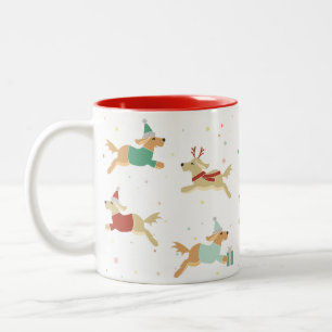 Goldene Weihnachtszeit-Tasse Zweifarbige Tasse