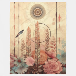 Goldene Weizenblüten Fleecedecke