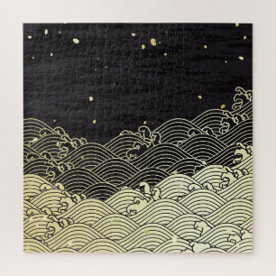 Goldene Welle, papierähnliche Textur.