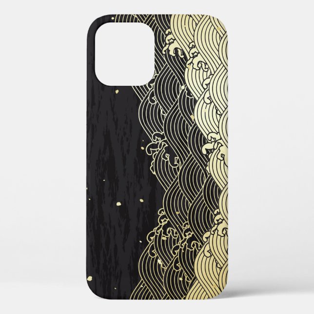 Goldene Welle, papierähnliche Textur. Case-Mate iPhone Hülle (Rückseite)