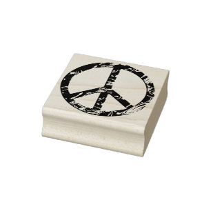 Goldene Wellen des Friedenssymbols + Ihre Ideen Gummistempel