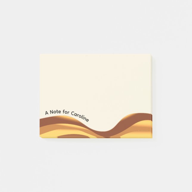 Goldene Wellen Post-it Klebezettel (Vorderseite)