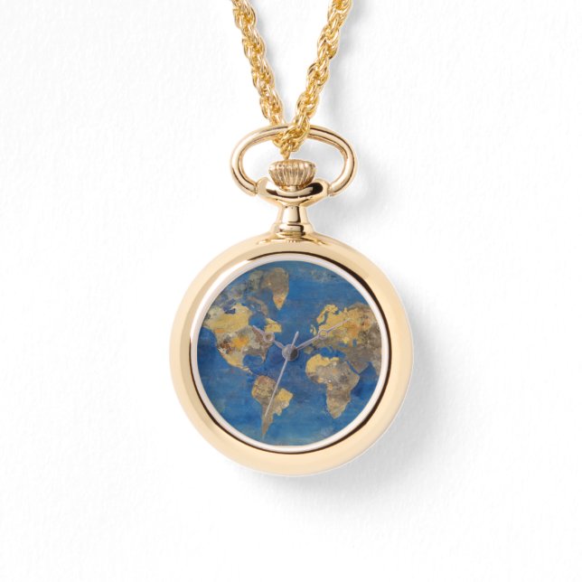 Goldene Welt Armbanduhr (Vorderseite)