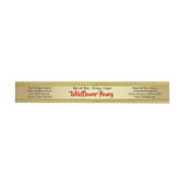 Goldene Wildblume rund um das Honig Jar Food Label