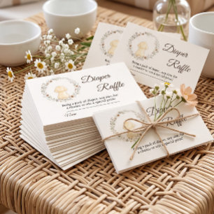 Goldene Wildblumen-Baby-Shower-Windel-Raffle Begleitkarte