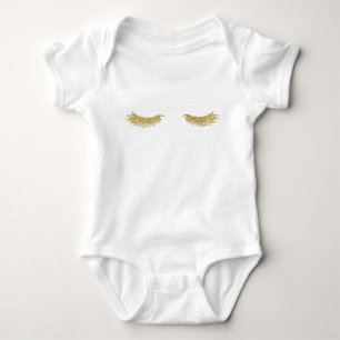 Goldene Wimpern Mode Baby Tutu Bodysuit Strampler