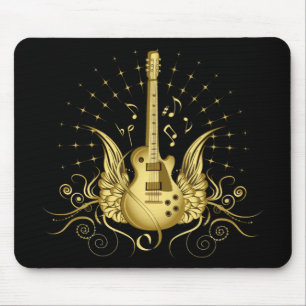 Goldene Winged Gitarre Mousepad