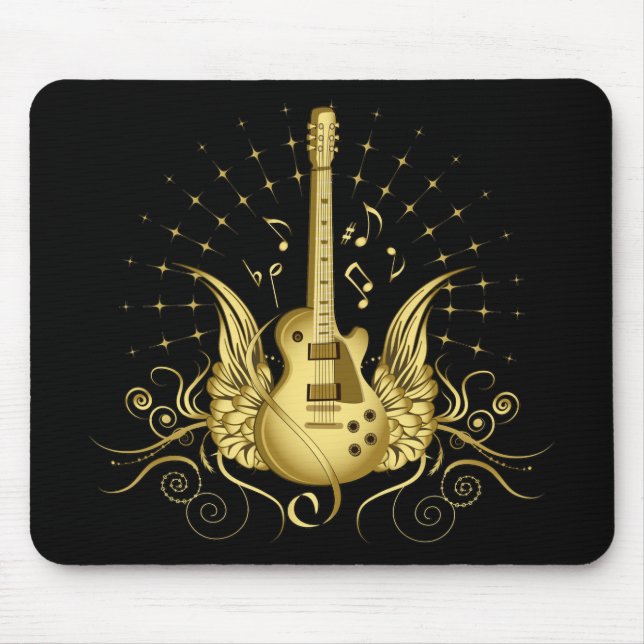 Goldene Winged Gitarre Mousepad (Vorne)