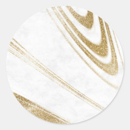 Goldene Wirbel-Akzent-Aufkleber | Minimalistische  Runder Aufkleber