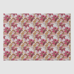 Goldene Wirbel Burgundy Pink Weihnachten Poinsetti Seidenpapier