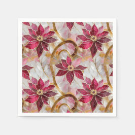 Goldene Wirbel Burgundy Pink Weihnachten Poinsetti Serviette