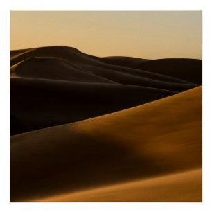 Goldene Wüsten-Sanddünen-Wandkunst - Seren minimal Poster