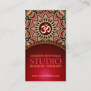 Goldene Yoga OMs Sun Reiki Rot-Visitenkarten Visitenkarte