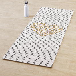 Goldene Yoga-Silhouetten in Herzform Yogamatte