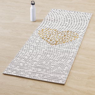Goldene Yoga-Silhouetten in Herzform Yogamatte