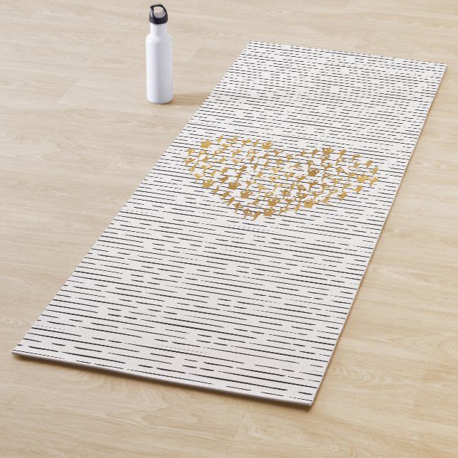 Goldene Yoga-Silhouetten in Herzform Yogamatte (Beispiel)