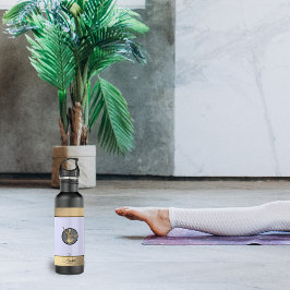 Goldene Yogi-Silhouette Edelstahlflasche